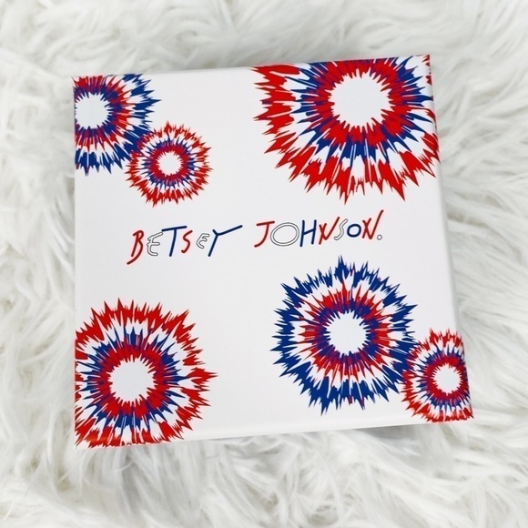 Betsey Johnson Earring and Necklace Red White and Blue Color - Picture 5 of 6